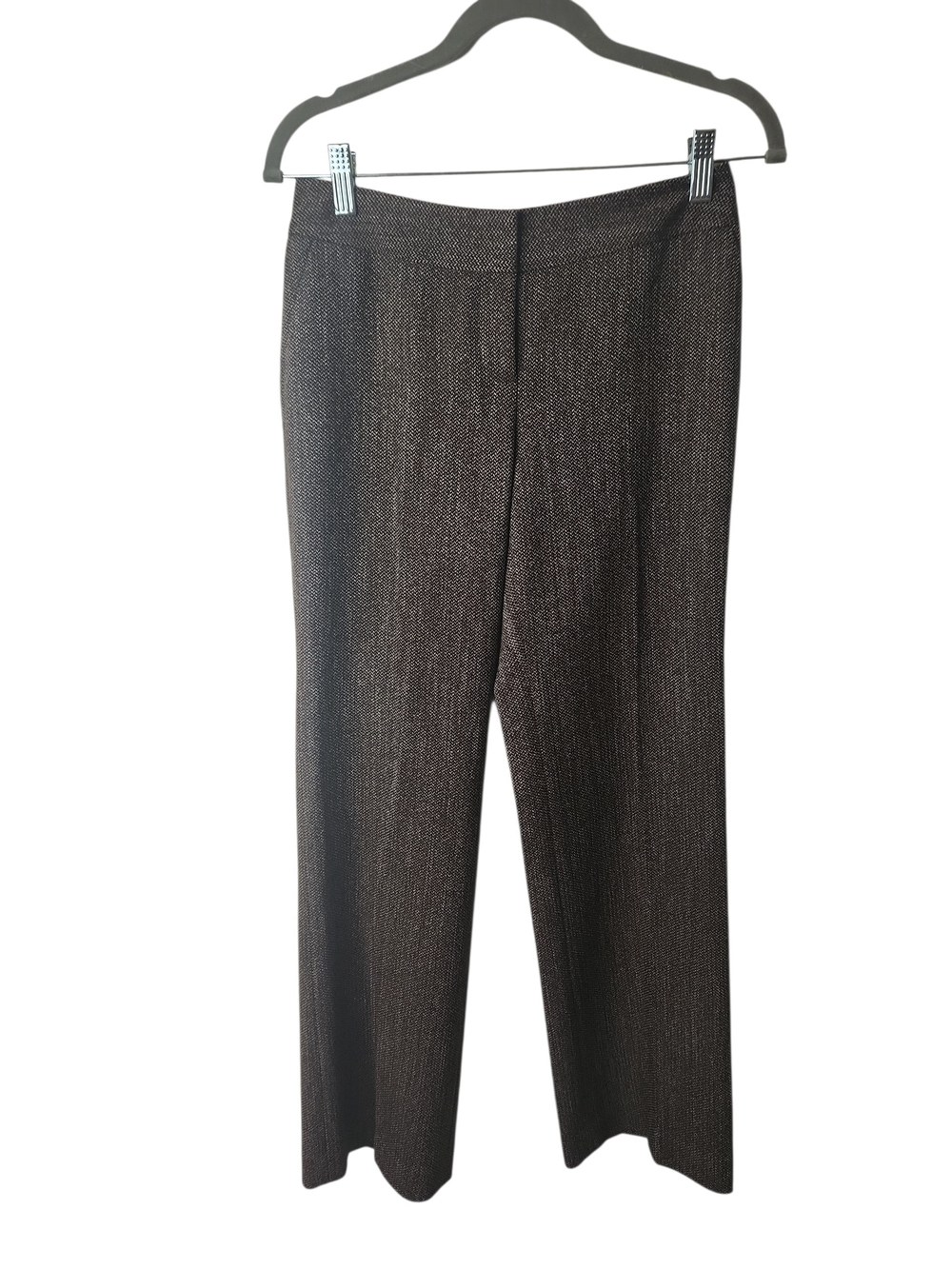 Semantics Classic Tailored Flare-Leg Herringbone Tweed Design Trousers Size 0P